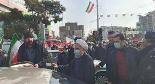 حضور حسن روحانی، واعظی و آذری جهرمی در راهپیمایی ۲۲ بهمن + عکس
