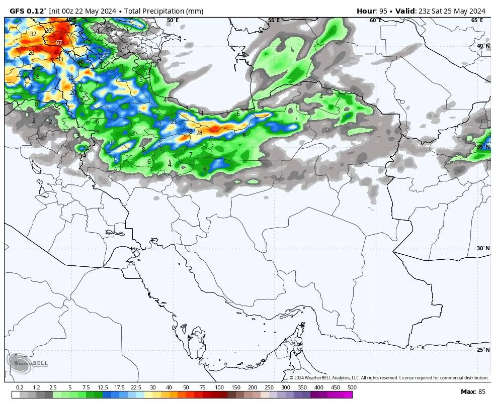 پیش‌بینی متفاوت آمریکا و اروپا برای ۷۲ساعت آینده تهران
