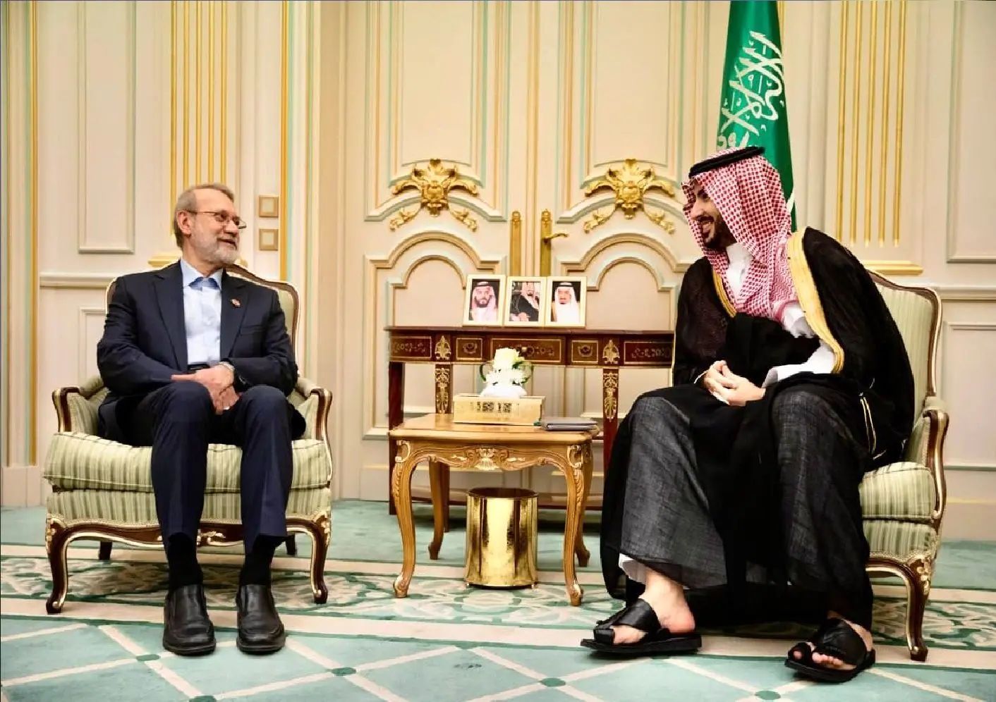 جزییات جدید از دیدار لاریجانی و بن‌سلمان در ریاض + فیلم