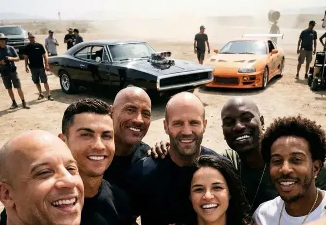 رونالدو در کنار بازیگران سریع و خشن