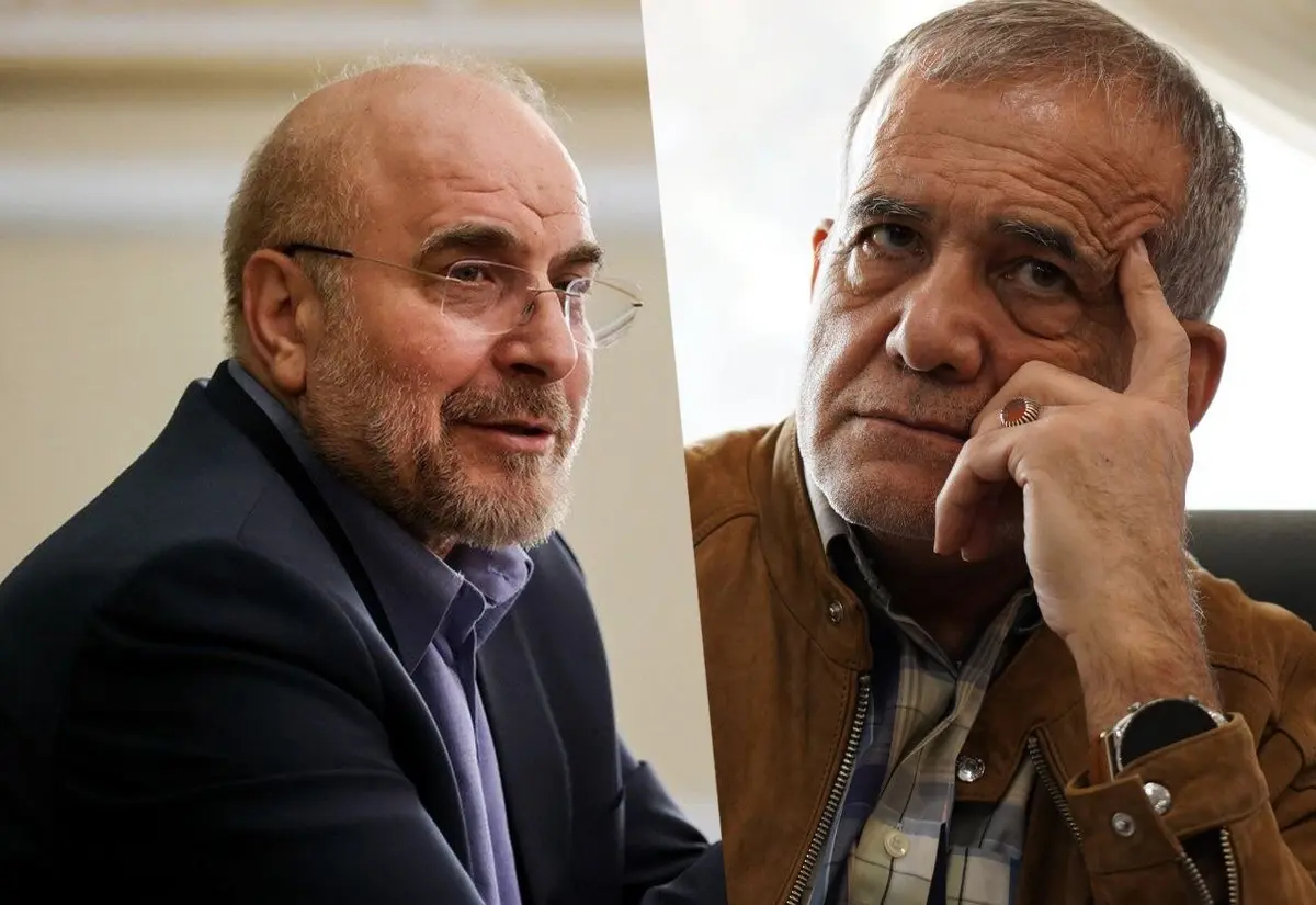 ماجرای بوسه جنجالی بر شانه پزشکیان؛این فرد قالیباف بود؟+عکس
