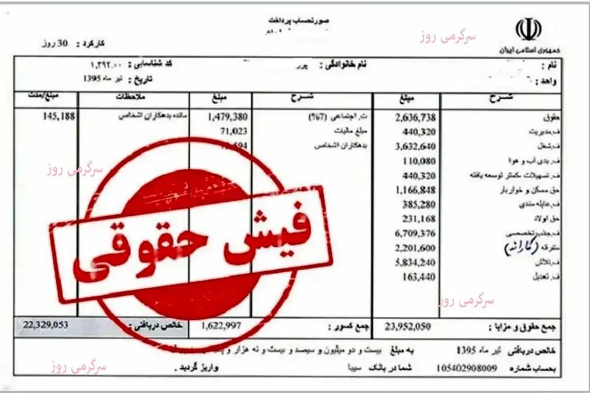 فیش حقوقی بازنشستگان کارگری صادر شد؟