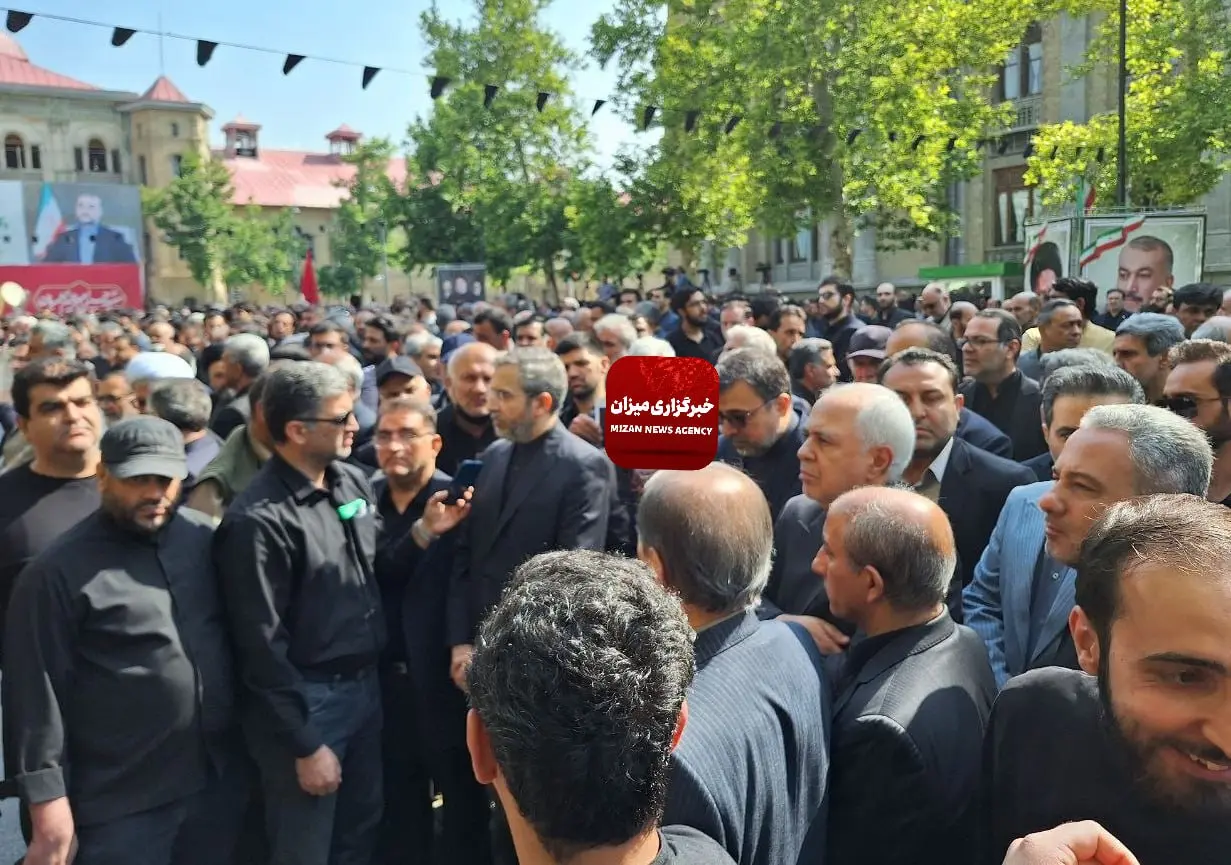 حضور ظریف و عراقچی در مراسم تشییع پیکر امیرعبداللهیان 

