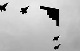 ویدیویی  از قدرت‌نمایی بمب افکن بی۲ بالای سر پوتین
