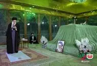 تصویری از حضور رهبر انقلاب در حرم امام خمینی و مزار هاشمی رفسنجانی

