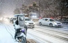 بارش برف شدید در دماوند+فیلم