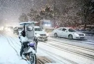 بارش برف شدید در دماوند+فیلم