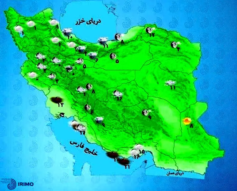 
هوا ۶ تا ۸ درجه سردتر می‌شود