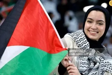 هواداران تیم فوتبال فلسطین در دیدار مقابل ایران