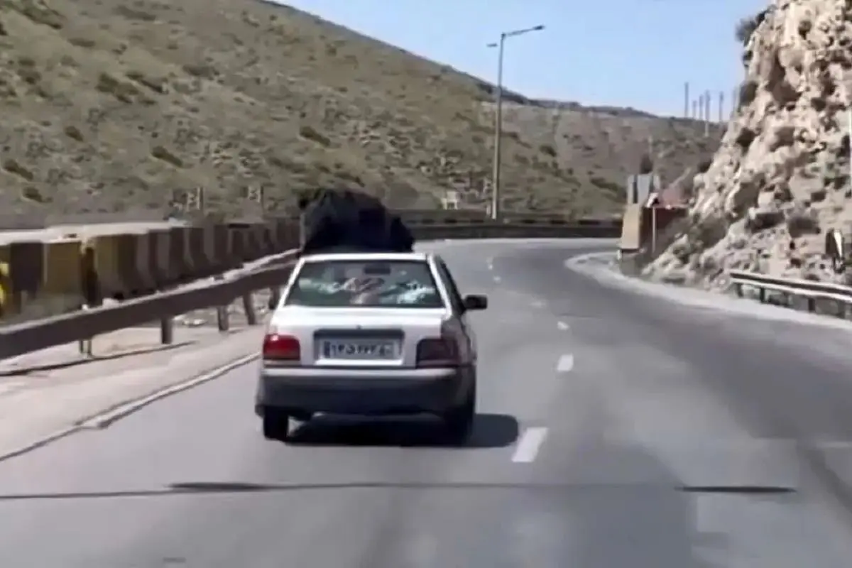 بدلکاری خانم رو سقف خودرو جنجالی شد/خودرو توقیف شد