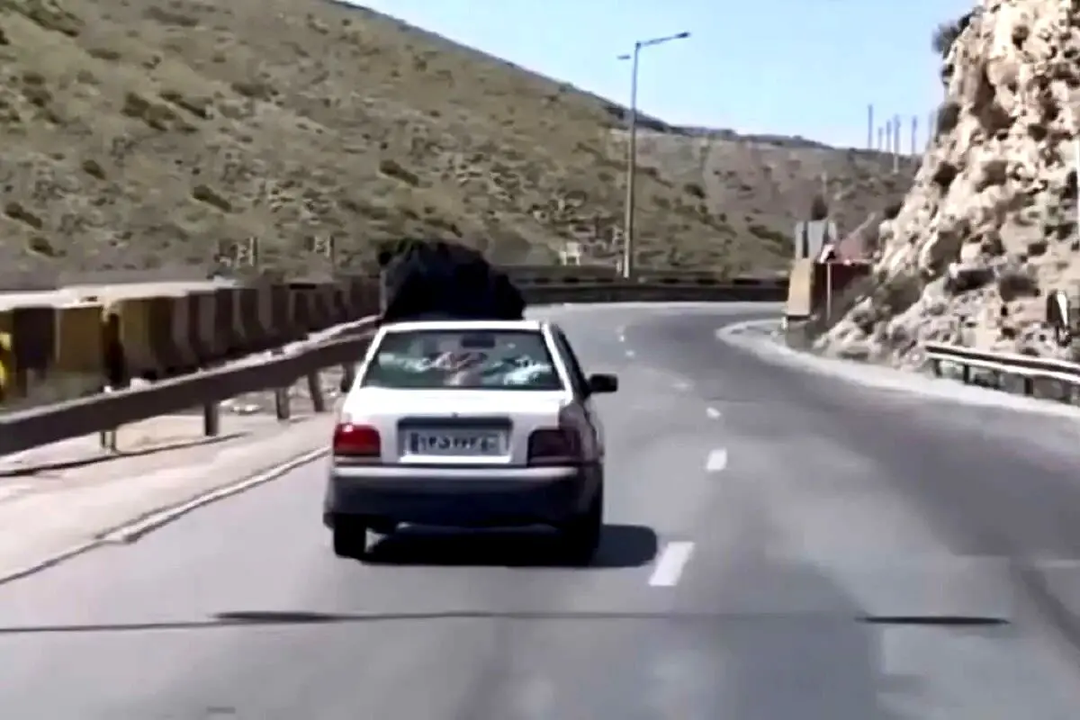 بدلکاری خانم رو سقف خودرو جنجالی شد/خودرو توقیف شد