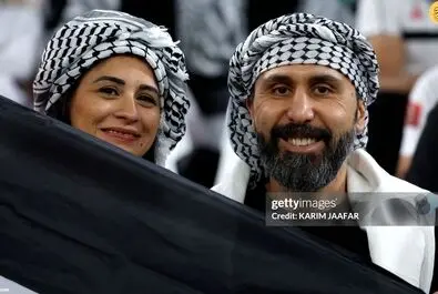 هواداران تیم فوتبال فلسطین در دیدار مقابل ایران