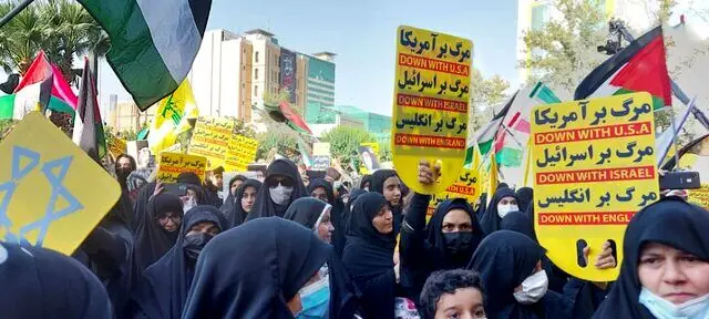 تجمع مردم تهران در اعتراض به جنایت‌های اخیر رژیم صهیونیستی