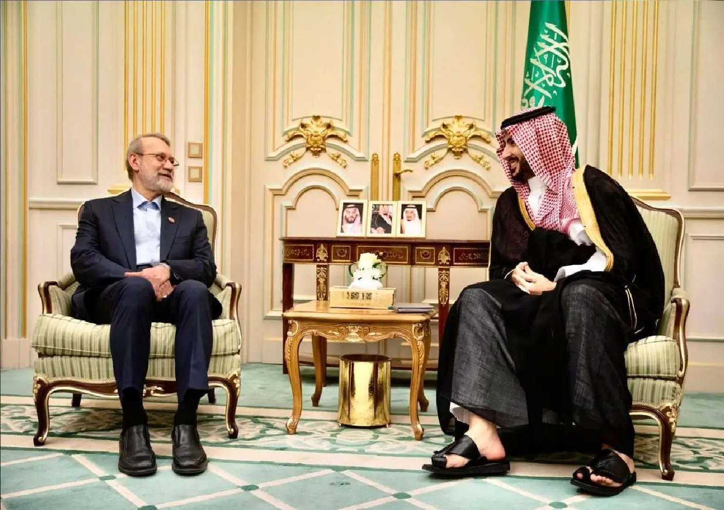 جزییات جدید از دیدار لاریجانی و بن‌سلمان در ریاض + فیلم