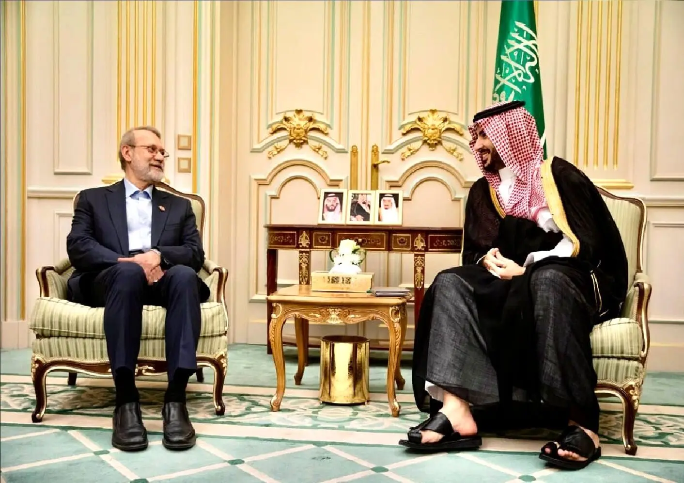 جزییات جدید از دیدار لاریجانی و بن‌سلمان در ریاض + فیلم