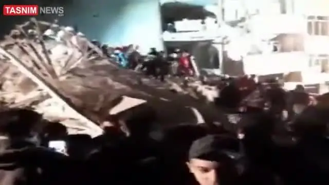 فروریختن یک ساختمان مسکونی در تبریز | ویدئو