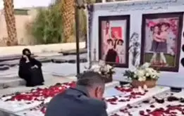 حضور پدر خانواده بر مزار سه فرزندش بعد از اعدام قاتل + فیلم