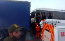 تصادف اتوبوس تهران - مشهد کشته برجای گذاشت