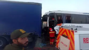 تصادف اتوبوس تهران - مشهد کشته برجای گذاشت