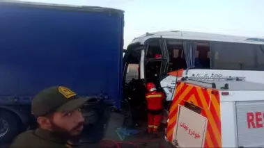 تصادف اتوبوس تهران - مشهد کشته برجای گذاشت