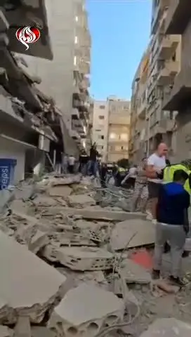 محل شهادت مسئول رسانه ای حزب الله بعد از بمباران 