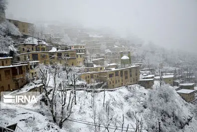 بارش برف در روستای تاریخی ماسوله