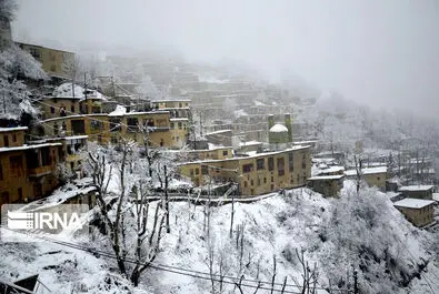 بارش برف در روستای تاریخی ماسوله