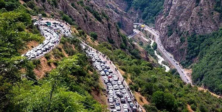 ترافیک سنگین در محور کرج-چالوس