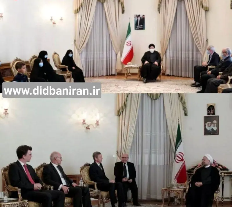 اعتراض به حذف تصویر امام خمینی از نشست رسمی رئیسی
