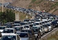 ترافیک سنگین در خروجی آزادراه تهران - شمال