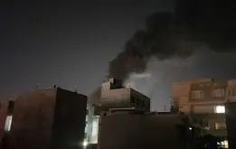 تصویری از آتش‌سوزی در شرق تهران