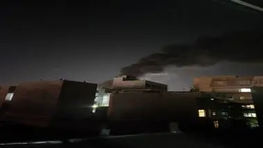 تصویری از آتش‌سوزی در شرق تهران