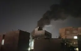 تصویری از آتش‌سوزی در شرق تهران