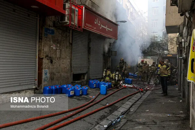 در پی آتش سوزی؛ تردد در خیابان بهار ممنوع شد