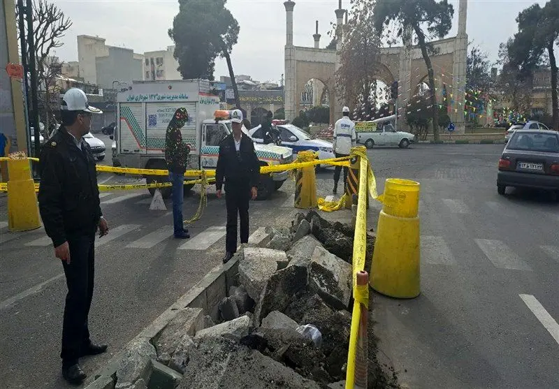عکسی از نشست ناگهانی زمین در قلب تهران
