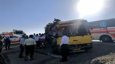 تصادف مرگبار اتوبوس دانشجویان در جاده سمنان