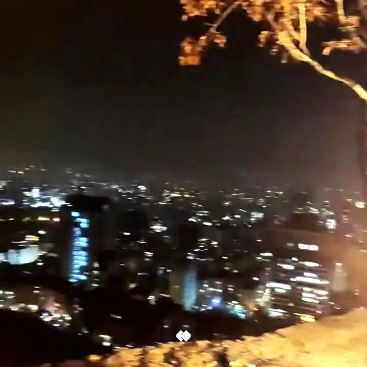 نمایی جنگی از آسمان تهران از توچال در شب چهارشنبه سوری