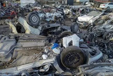 گورستان خودروهای نابود شده در زلزله ترکیه