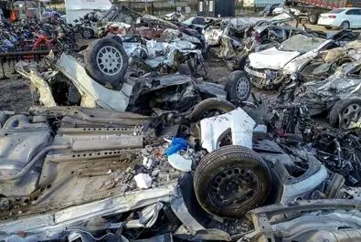گورستان خودروهای نابود شده در زلزله ترکیه