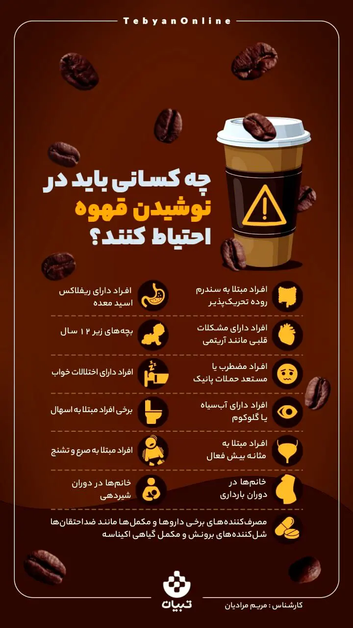این افراد در نوشیدن قهوه احتیاط کنند + عکس