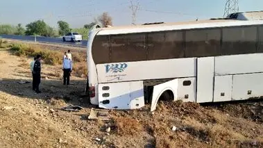 حادثه هولناک برای اتوبوس مسافران در محور شوش - اهواز