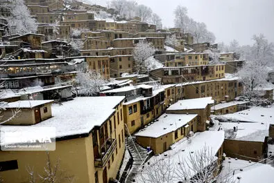 بارش برف در روستای تاریخی ماسوله