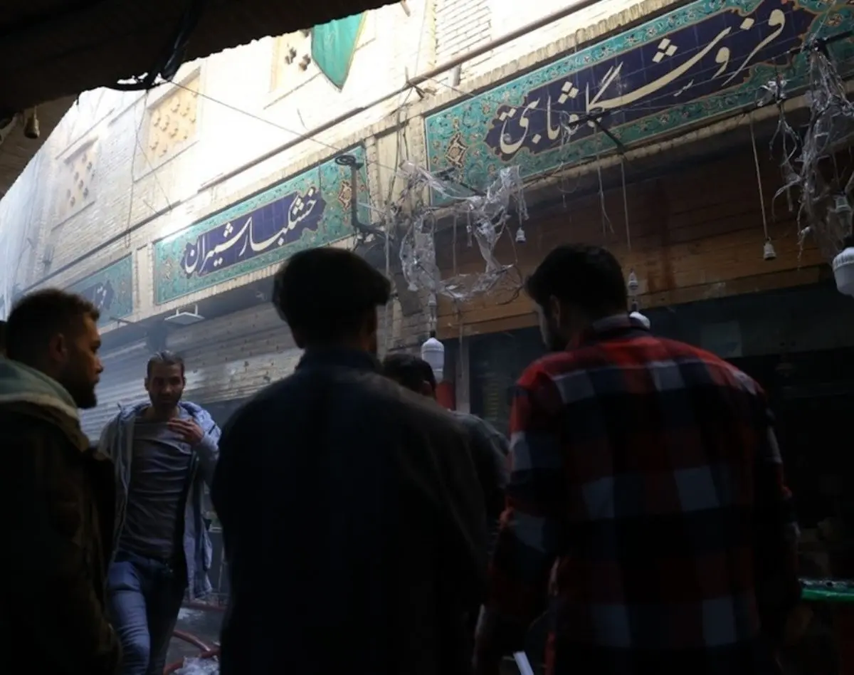 ویدئوی آتش‌سوزی چند مغازه در بازار تجریش

