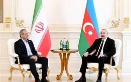 دیدار پزشکیان و علی اف پس از جنگ اسراییل در باکو +ویدئو