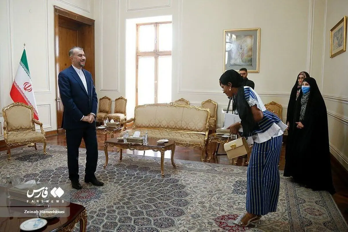 عکس خاص زنِ تاثیرگذار در دیدار با وزیر خارجه