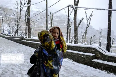بارش برف در روستای تاریخی ماسوله