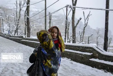 بارش برف در روستای تاریخی ماسوله