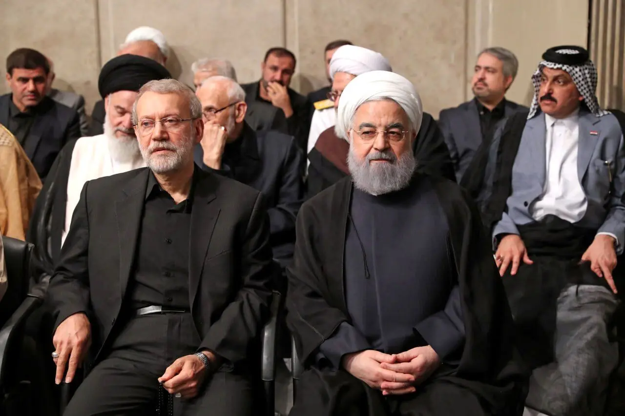 حضور حسن روحانی  در مراسم بزرگداشت رئیسی