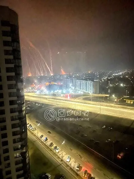 تصویری از بمباران کی‌یف، پایتخت اوکراین