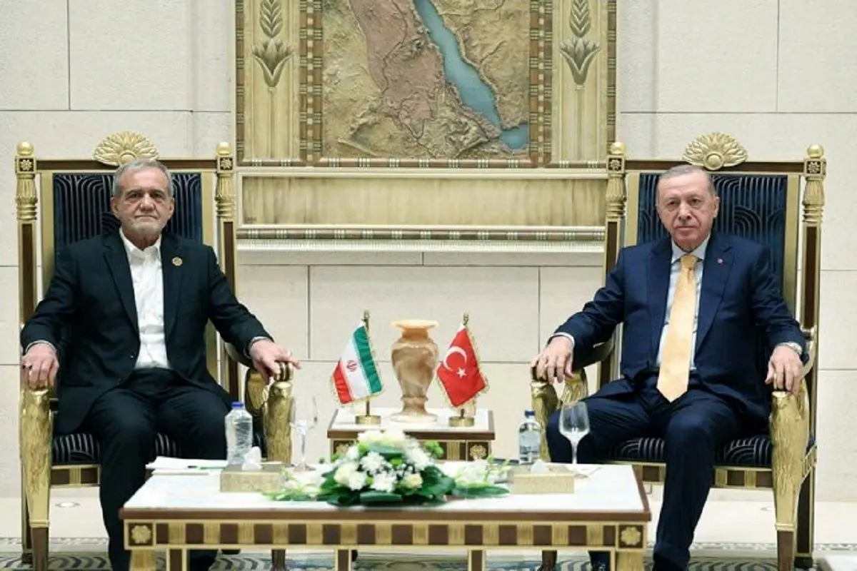 دیدار صمیمانه پزشکیان و اردوغان در چین + فیلم